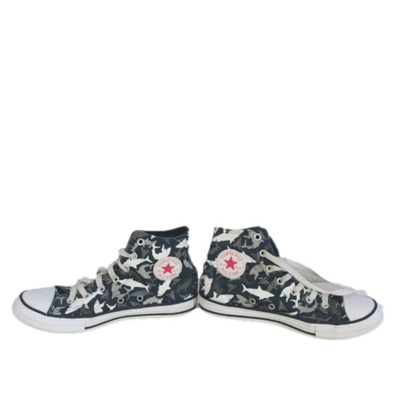 Converse Unisex Kids Chuck Taylor All-Star HI Black Shark Sneaker Shoe - Picture 1 of 6